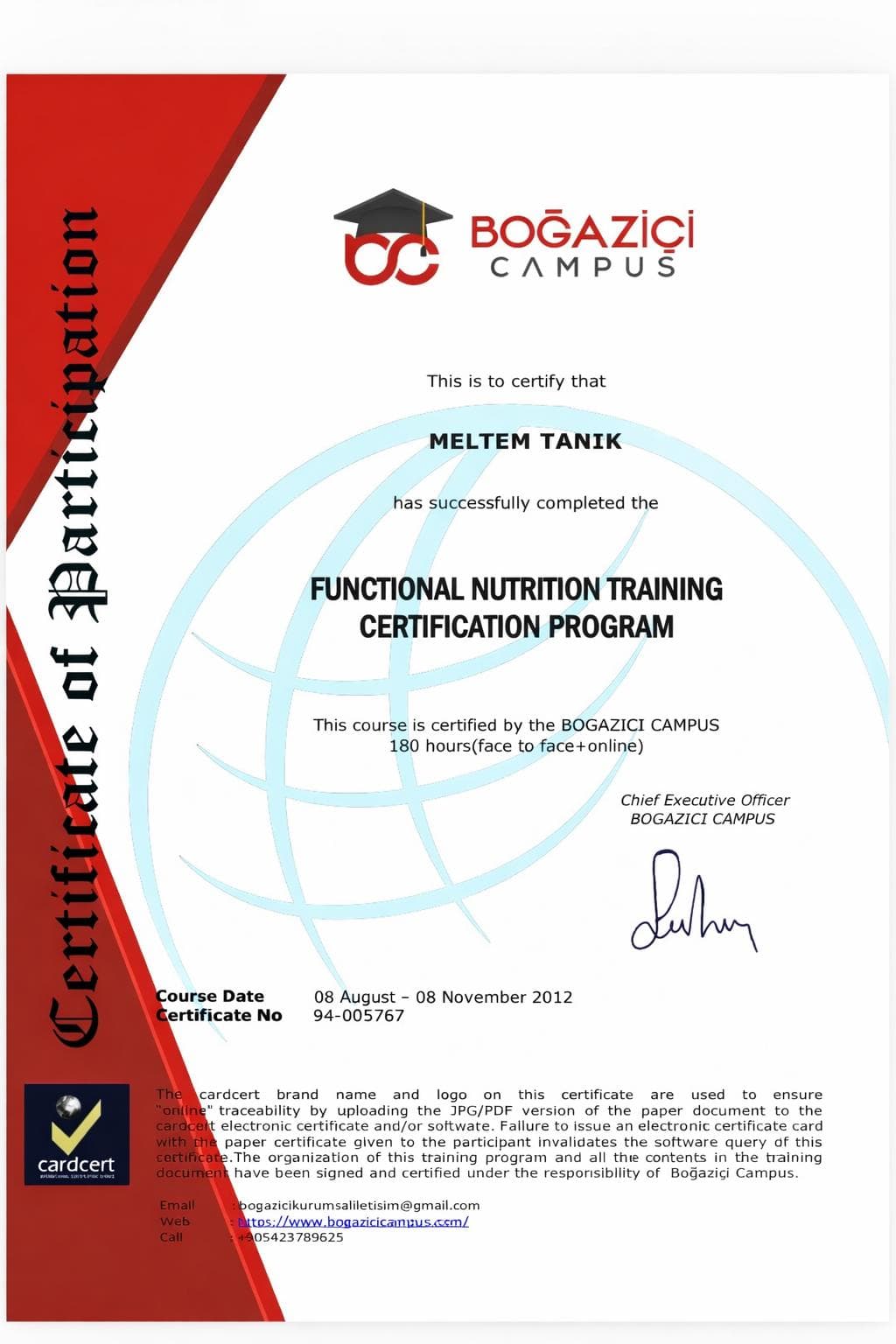 Diploma ve Sertifikalar